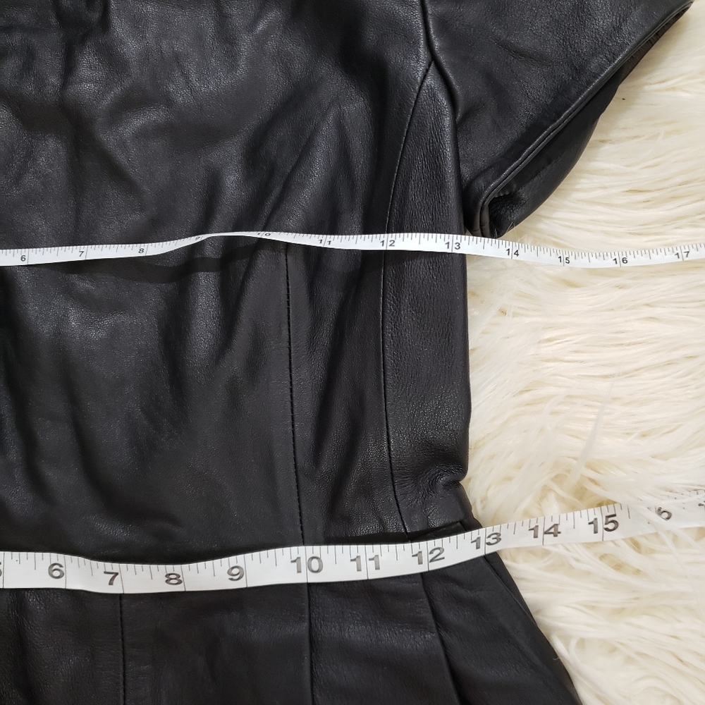Massimo Dutti Leather Mini Dress sz. Xs - Picture 3 of 5